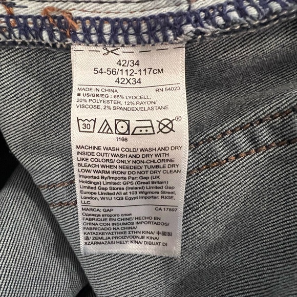GAP men blue jeans straight/size 42x34 - Picture 7 of 10